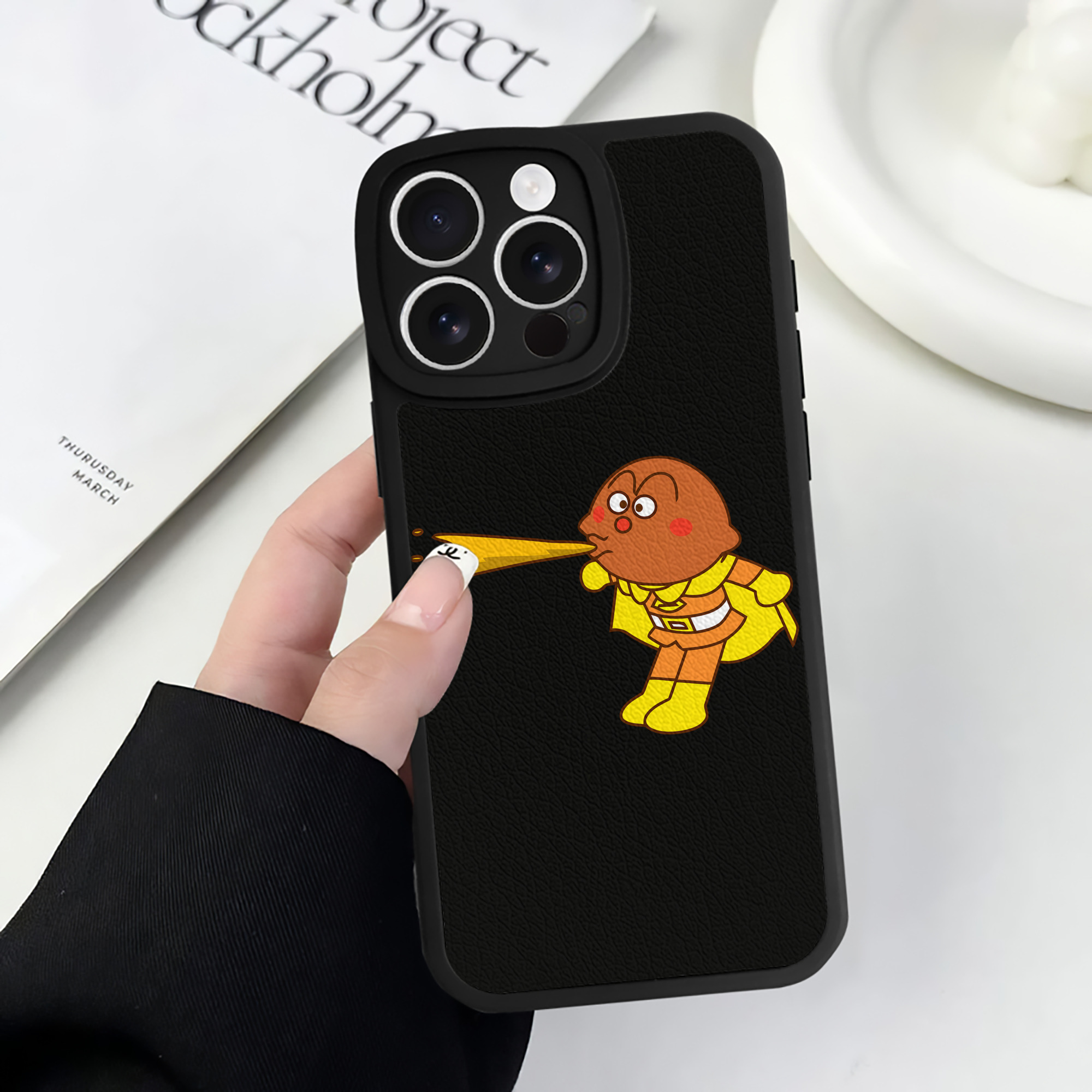 （画像用） アンパンマン Anpanman 【iPhone 16シリーズ対応】シリコンスマホケース（レザー調） 材質：シリコン